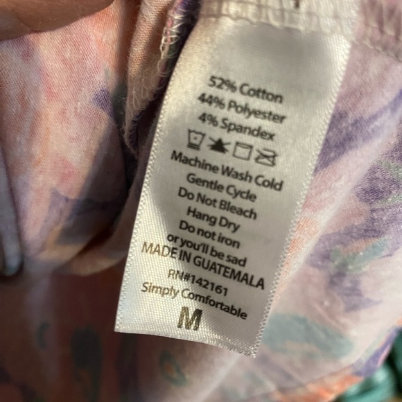 LuLaRoe maxi high low dress pastel floral pink  purple cotton poly spdx … - Picture 5 of 5